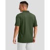 image:imageMens Golf Polo Shirts Dry Fit Moisture Wicking Performance Short Sleeve  Regular Fit 3 Button Collared Shirts Sun Protection Lightweight Breathable Pique Fabric Athletic Work Smart Casual PoloBdark Green Stripe