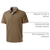 image:imageMens Golf Polo Shirts Dry Fit Moisture Wicking Performance Short Sleeve  Regular Fit 3 Button Collared Shirts Sun Protection Lightweight Breathable Pique Fabric Athletic Work Smart Casual PoloAkhaki
