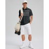 image:imageMens Golf Polo Shirts Dry Fit Moisture Wicking Performance Short Sleeve  Regular Fit 3 Button Collared Shirts Sun Protection Lightweight Breathable Pique Fabric Athletic Work Smart Casual PoloDeep Grey Stripes