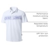 image:imageMens Golf Polo Shirts Dry Fit Moisture Wicking Performance Short Sleeve  Regular Fit 3 Button Collared Shirts Sun Protection Lightweight Breathable Pique Fabric Athletic Work Smart Casual PoloBwhite Leaves