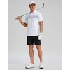 image:imageMens Golf Polo Shirts Dry Fit Moisture Wicking Performance Short Sleeve  Regular Fit 3 Button Collared Shirts Sun Protection Lightweight Breathable Pique Fabric Athletic Work Smart Casual PoloBwhite Leaves