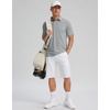 image:imageMens Golf Polo Shirts Dry Fit Moisture Wicking Performance Short Sleeve  Regular Fit 3 Button Collared Shirts Sun Protection Lightweight Breathable Pique Fabric Athletic Work Smart Casual PoloAgrey