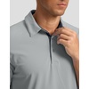 image:imageMens Golf Polo Shirts Dry Fit Moisture Wicking Performance Short Sleeve  Regular Fit 3 Button Collared Shirts Sun Protection Lightweight Breathable Pique Fabric Athletic Work Smart Casual PoloAgrey