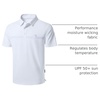 image:imageMens Golf Polo Shirts Dry Fit Moisture Wicking Performance Short Sleeve  Regular Fit 3 Button Collared Shirts Sun Protection Lightweight Breathable Pique Fabric Athletic Work Smart Casual PoloBwhite Coco Tree