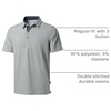 image:imageMens Golf Polo Shirts Dry Fit Moisture Wicking Performance Short Sleeve  Regular Fit 3 Button Collared Shirts Sun Protection Lightweight Breathable Pique Fabric Athletic Work Smart Casual PoloAgrey