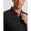 image:imageMens Golf Polo Shirts Dry Fit Moisture Wicking Performance Short Sleeve  Regular Fit 3 Button Collared Shirts Sun Protection Lightweight Breathable Pique Fabric Athletic Work Smart Casual PoloAblack