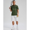 image:imageMens Golf Polo Shirts Dry Fit Moisture Wicking Performance Short Sleeve  Regular Fit 3 Button Collared Shirts Sun Protection Lightweight Breathable Pique Fabric Athletic Work Smart Casual PoloBdark Green Stripe
