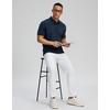 image:imageMens Golf Polo Shirts Dry Fit Moisture Wicking Performance Short Sleeve  Regular Fit 3 Button Collared Shirts Sun Protection Lightweight Breathable Pique Fabric Athletic Work Smart Casual PoloBnavy Coloured Lines