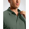 image:imageMens Golf Shirt Grid Lightweight Short Sleeve Dry Fit Collared Polo Shirts  Moisture Wicking BreathablePerformance Athletic Polo Shirts for MenAsh Green