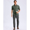 image:imageMens Golf Shirt Grid Lightweight Short Sleeve Dry Fit Collared Polo Shirts  Moisture Wicking BreathablePerformance Athletic Polo Shirts for MenAsh Green