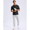 image:imageMens Golf Shirt Grid Lightweight Short Sleeve Dry Fit Collared Polo Shirts  Moisture Wicking BreathablePerformance Athletic Polo Shirts for MenBlack