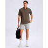 image:imageMens Golf Shirt Grid Lightweight Short Sleeve Dry Fit Collared Polo Shirts  Moisture Wicking BreathablePerformance Athletic Polo Shirts for MenBrown