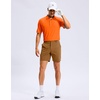 image:imageMens Golf Shirt Grid Lightweight Short Sleeve Dry Fit Collared Polo Shirts  Moisture Wicking BreathablePerformance Athletic Polo Shirts for MenFluorescent Orange