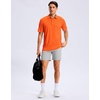 image:imageMens Golf Shirt Grid Lightweight Short Sleeve Dry Fit Collared Polo Shirts  Moisture Wicking BreathablePerformance Athletic Polo Shirts for MenFluorescent Orange