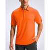 image:imageMens Golf Shirt Grid Lightweight Short Sleeve Dry Fit Collared Polo Shirts  Moisture Wicking BreathablePerformance Athletic Polo Shirts for MenFluorescent Orange