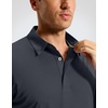 image:imageMens Golf Shirt Grid Lightweight Short Sleeve Dry Fit Collared Polo Shirts  Moisture Wicking BreathablePerformance Athletic Polo Shirts for MenIron Grey