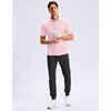 image:imageMens Golf Shirt Grid Lightweight Short Sleeve Dry Fit Collared Polo Shirts  Moisture Wicking BreathablePerformance Athletic Polo Shirts for MenLight Pink