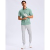 image:imageMens Golf Shirt Grid Lightweight Short Sleeve Dry Fit Collared Polo Shirts  Moisture Wicking BreathablePerformance Athletic Polo Shirts for MenLight Pea Green