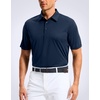 image:imageMens Golf Shirt Grid Lightweight Short Sleeve Dry Fit Collared Polo Shirts  Moisture Wicking BreathablePerformance Athletic Polo Shirts for MenNavy Blue