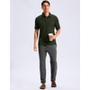 image:imageMens Golf Shirt Grid Lightweight Short Sleeve Dry Fit Collared Polo Shirts  Moisture Wicking BreathablePerformance Athletic Polo Shirts for MenOlive Green