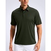 image:imageMens Golf Shirt Grid Lightweight Short Sleeve Dry Fit Collared Polo Shirts  Moisture Wicking BreathablePerformance Athletic Polo Shirts for MenOlive Green