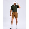 image:imageMens Golf Shirt Grid Lightweight Short Sleeve Dry Fit Collared Polo Shirts  Moisture Wicking BreathablePerformance Athletic Polo Shirts for MenOlive Green