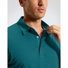 image:imageMens Golf Shirt Grid Lightweight Short Sleeve Dry Fit Collared Polo Shirts  Moisture Wicking BreathablePerformance Athletic Polo Shirts for MenPeacock Green