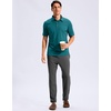 image:imageMens Golf Shirt Grid Lightweight Short Sleeve Dry Fit Collared Polo Shirts  Moisture Wicking BreathablePerformance Athletic Polo Shirts for MenPeacock Green