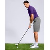image:imageMens Golf Shirt Grid Lightweight Short Sleeve Dry Fit Collared Polo Shirts  Moisture Wicking BreathablePerformance Athletic Polo Shirts for MenPurple