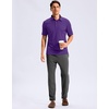 image:imageMens Golf Shirt Grid Lightweight Short Sleeve Dry Fit Collared Polo Shirts  Moisture Wicking BreathablePerformance Athletic Polo Shirts for MenPurple