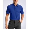 image:imageMens Golf Shirt Grid Lightweight Short Sleeve Dry Fit Collared Polo Shirts  Moisture Wicking BreathablePerformance Athletic Polo Shirts for MenRoyal Blue