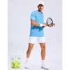 image:imageMens Golf Shirt Grid Lightweight Short Sleeve Dry Fit Collared Polo Shirts  Moisture Wicking BreathablePerformance Athletic Polo Shirts for MenSky Blue