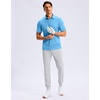 image:imageMens Golf Shirt Grid Lightweight Short Sleeve Dry Fit Collared Polo Shirts  Moisture Wicking BreathablePerformance Athletic Polo Shirts for MenSky Blue