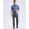image:imageMens Golf Shirt Grid Lightweight Short Sleeve Dry Fit Collared Polo Shirts  Moisture Wicking BreathablePerformance Athletic Polo Shirts for MenSlate Blue