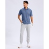 image:imageMens Golf Shirt Grid Lightweight Short Sleeve Dry Fit Collared Polo Shirts  Moisture Wicking BreathablePerformance Athletic Polo Shirts for MenSlate Blue