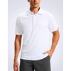 image:imageMens Golf Shirt Grid Lightweight Short Sleeve Dry Fit Collared Polo Shirts  Moisture Wicking BreathablePerformance Athletic Polo Shirts for MenWhite