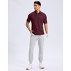 image:imageMens Golf Shirt Grid Lightweight Short Sleeve Dry Fit Collared Polo Shirts  Moisture Wicking BreathablePerformance Athletic Polo Shirts for MenWine Red