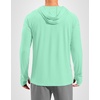 image:imageMens Sun Protection Hoodie Shirts Long Sleeve UPF 50 Swim Shirts  Fishing Rash Guard Quick Dry Breathable Lightweight Moisturewicking Thumbhole Cuffs Hooded Reflective Design HikingMint Green