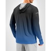 image:imageMens Sun Protection Hoodie Shirts Long Sleeve UPF 50 Swim Shirts  Fishing Rash Guard Quick Dry Breathable Lightweight Moisturewicking Thumbhole Cuffs Hooded Reflective Design HikingGradient Black Blue