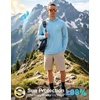 image:imageMens Sun Protection Hoodie Shirts Long Sleeve UPF 50 Swim Shirts  Fishing Rash Guard Quick Dry Breathable Lightweight Moisturewicking Thumbhole Cuffs Hooded Reflective Design HikingLight Blue