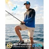 image:imageMens Sun Protection Hoodie Shirts Long Sleeve UPF 50 Swim Shirts  Fishing Rash Guard Quick Dry Breathable Lightweight Moisturewicking Thumbhole Cuffs Hooded Reflective Design HikingGradient Black Blue
