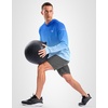 image:imageMens Sun Protection Hoodie Shirts Long Sleeve UPF 50 Swim Shirts  Fishing Rash Guard Quick Dry Breathable Lightweight Moisturewicking Thumbhole Cuffs Hooded Reflective Design HikingGradient Blue White
