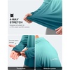 image:imageMens Sun Protection Hoodie Shirts Long Sleeve UPF 50 Swim Shirts  Fishing Rash Guard Quick Dry Breathable Lightweight Moisturewicking Thumbhole Cuffs Hooded Reflective Design HikingGradient Blue Green