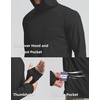 image:imageMens Sun Protection Shirts UPF 50 Long Sleeve Hoodie with 2 Pockets  UV SPF Lightweight Fishing Hiking Rash Guard Breathable Cool ShirtBlack