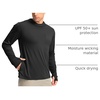 image:imageMens Sun Protection Shirts UPF 50 Long Sleeve Hoodie with 2 Pockets  UV SPF Lightweight Fishing Hiking Rash Guard Breathable Cool ShirtBlack