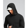 image:imageMens Sun Protection Shirts UPF 50 Long Sleeve Hoodie with 2 Pockets  UV SPF Lightweight Fishing Hiking Rash Guard Breathable Cool ShirtBlack