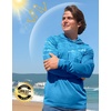 image:imageMens Sun Protection Shirts UPF 50 Long Sleeve Hoodie with 2 Pockets  UV SPF Lightweight Fishing Hiking Rash Guard Breathable Cool ShirtBlue Fish