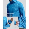 image:imageMens Sun Protection Shirts UPF 50 Long Sleeve Hoodie with 2 Pockets  UV SPF Lightweight Fishing Hiking Rash Guard Breathable Cool ShirtBlue Fish