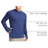 image:imageMens Sun Protection Shirts UPF 50 Long Sleeve Hoodie with 2 Pockets  UV SPF Lightweight Fishing Hiking Rash Guard Breathable Cool ShirtDark Blue