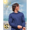 image:imageMens Sun Protection Shirts UPF 50 Long Sleeve Hoodie with 2 Pockets  UV SPF Lightweight Fishing Hiking Rash Guard Breathable Cool ShirtDark Blue